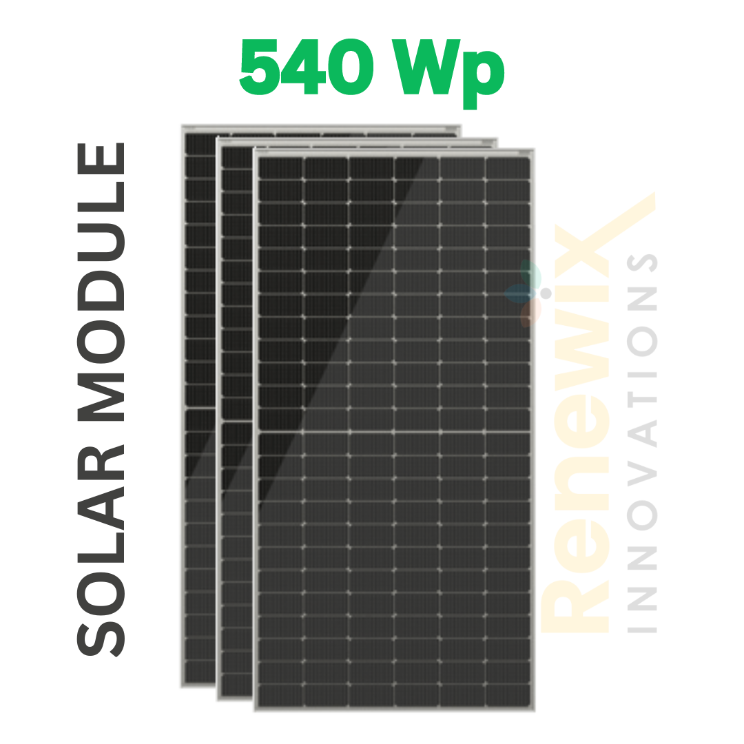WAAREE Solar Panel 540 Watt Halfcut 24 Volts 144 Cells Framed Dual Glass Mono Perc Bifacial Solar Panels